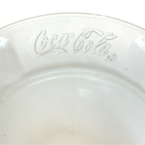 Coca Cola Tinted Green Clear Glass Dessert Plate Collectable Decor Barware Logo - Picture 6 of 7